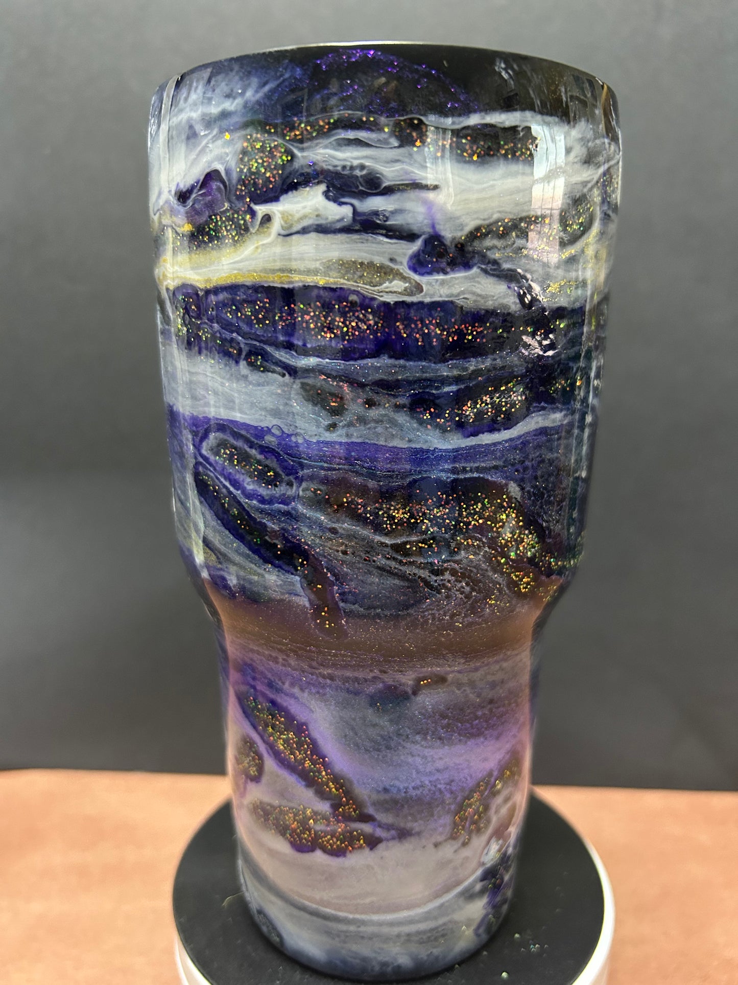 27 oz. Black Purple Diamond Galaxy Tumbler