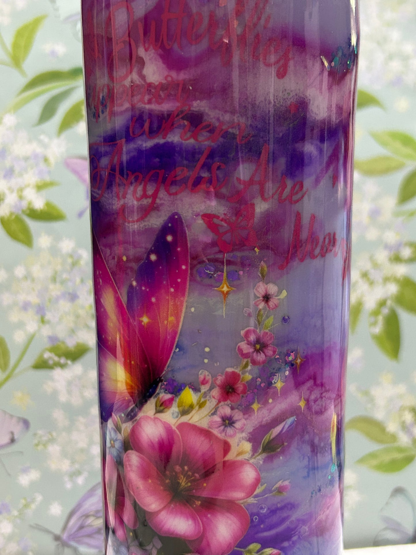 20 0z Skinny Butterfly Tumbler
