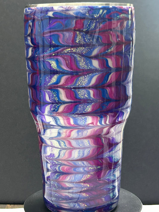 27 oz Red, White, Blue and Purple Angel Wing Tumbler