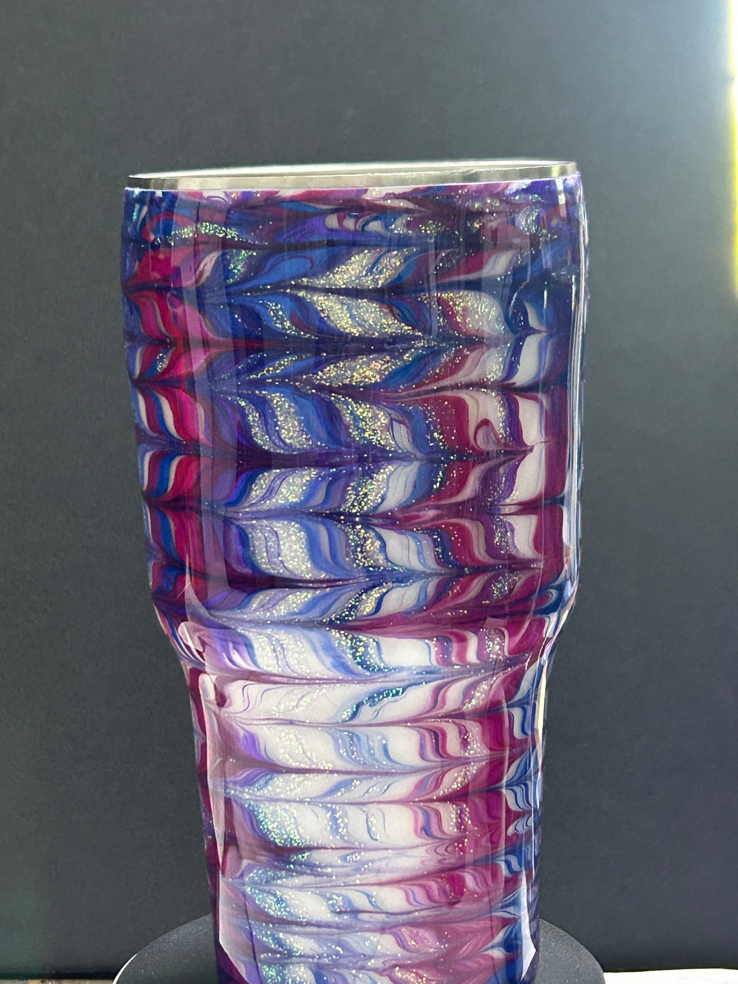 27 oz Red, White, Blue and Purple Angel Wing Tumbler